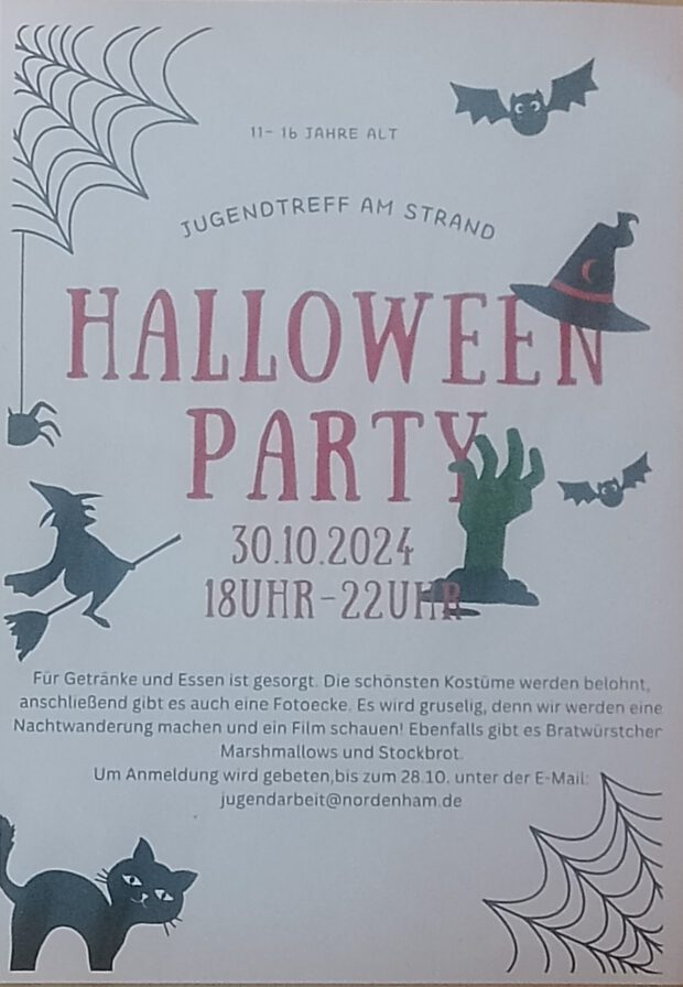 Halloweenparty im Jugendtreff am Strand